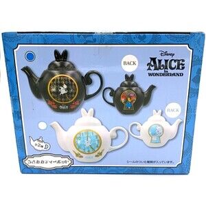 Disney ALICE IN WONDERLAND Ceramic Rabbit Ear Teapot Black "Gothic Wonderland"